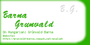 barna grunvald business card